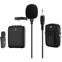 WinBridge Voice Amplifier & Lavalier Microphone Complete Set with Protective Case - Ultra-Light Wireless PA System for Teaching & Presenting