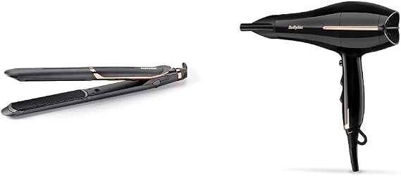 BaBylissBaByliss Smooth Pro 235 Hair Straighteners, Ionic, Salon Performance, Controlled Heat, 6 Settings, Ceramic Plates & Salon Pro 2200 Hair DryerBaByliss
