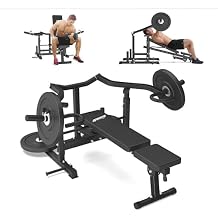 Converging Chest Press Machine for Home Gym | Adjustable FlatIncline Bench with Dual Band Pegs | Versatile for Chest &amp; AB Workouts