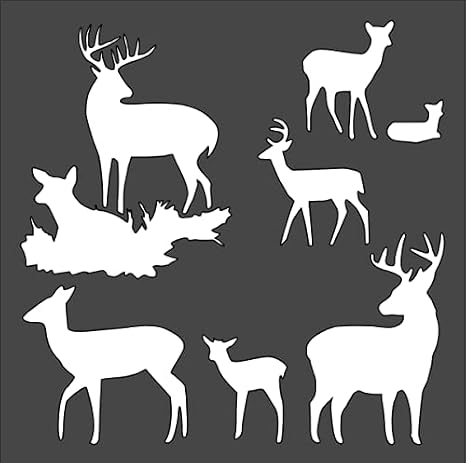 5.5x5.5 Deer Stencil Animal Stencil Wildlife Stencil Deer Reusable Stencil Deer Head Stencil Antlers Stencil Deer Stencil Painting Reindeer Stencil by BSHOPAMZ