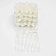 Blinggasm 4.5" X 5 Yards Pearl Mesh Roll, Choose Size: 5mm-18 Rows, 9mm-12 Rows (5mm-18 Rows)