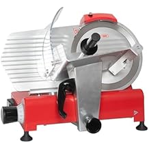 Electric Meat Slicer 9-Inch in Red with Stainless Steel Blade, Frozen Meat/Deli/Cheese/Food Slicer Low Noises Commercial and Home Use 150W Zica HBS-220B [ ETL, NSF Certified ]