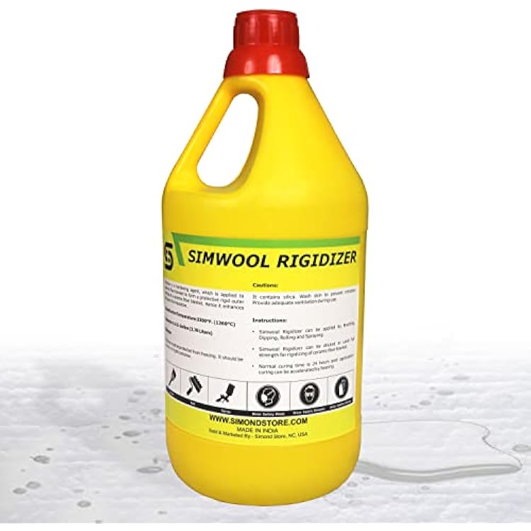 Simond Store Rigidizer for Ceramic Fiber Coating, 2300F Rated, Fireproof Insulation Surface Coating for Ceramic Fiber Blanket Boards Wool - 1 Gallon Rigidizer