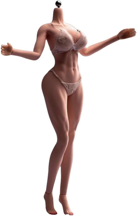 1/6 Scale Flexible Female Body 12inch Suntan Skin Large Bust Muscler Seamless Miniature Action Figure Body Doll Collection