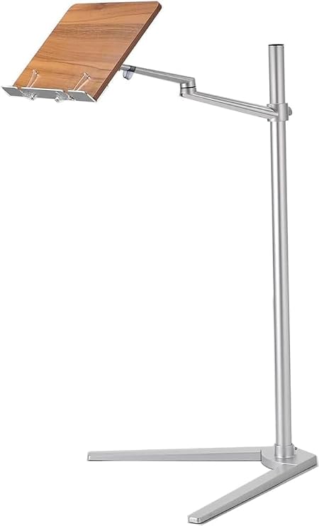 Adjustable Floor Lectern Stand For Book Reading - Height And Angle Adjustable, V-Shaped Aluminum Base, Perfect For Textbooks, Music Books, Tablets, And Cook Recipes