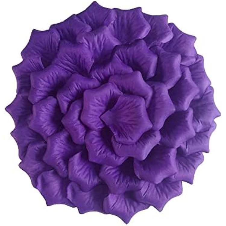 ATFL 0.45 Pound Purple Rose Petals, 2500 Pcs Purple Flower Petals for Purple Wedding Decorations, Fake Silk Rose Flower Pedals for Romantic Night for Her SetPurple Blue,2.3