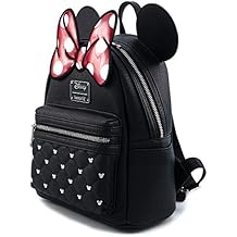 Loungefly Disney Minnie Mouse Bow Faux Leather Womens Double Strap Shoulder Bag Purse
