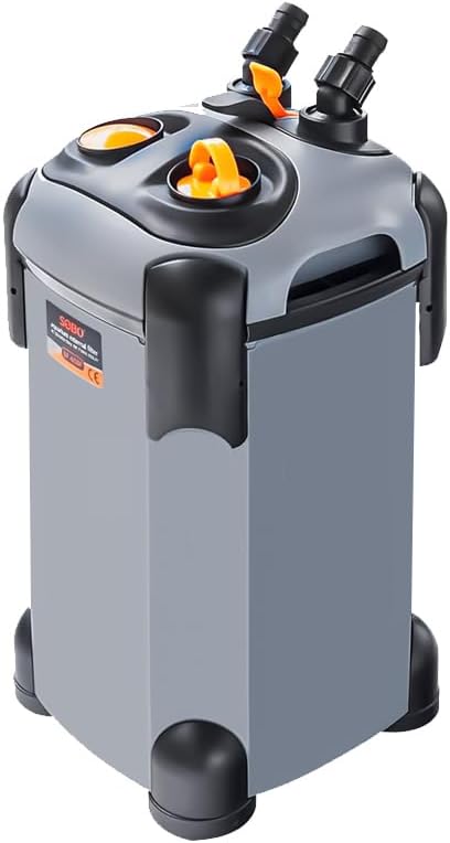 SUNWEN 171/225/266/317/397GPH External Aquarium Canister Filter, Aquarium Circulation Filter, Includes Filter Media