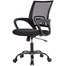 HKLGorg Home Office Chair Mesh Computer Chair with Lumbar Support Armrest Modern Ergonomic Chair Executive Mid Back Chair Black