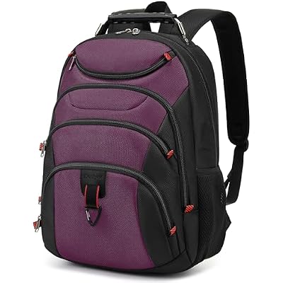 Boavan Laptop Backpack for men, 15.6 inch Laptop Bag with USB Port, Waterproof Travel Work Backpack Purse, Anti-Theft Teacher Nurse Doctor Casual Bookbags Office Business backpack,Purple Black