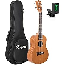 Concert Ukulele,Kmise 23 Inch Mohogany Ukelele with Bag and Digital Tuner for Adults Beginners