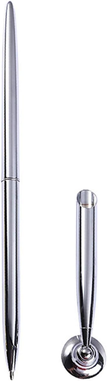 Guest Pen And Pen Stand Round Pen Holder Signing Pen Set Metal Pen Attached To Desk Pen Base Stands For Wedding Office Ballpoint Pens Set Metal Ballpoint Pen Attached Base Stand Desk Ballpoint Pen