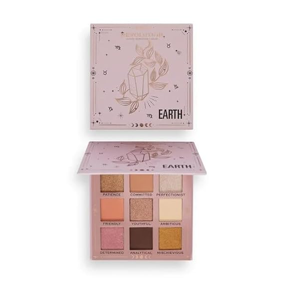 Revolution Fantasy Earth Eyeshadow Palette, 9 Shades, Shimmer and Matte Finishes, 0.03oz