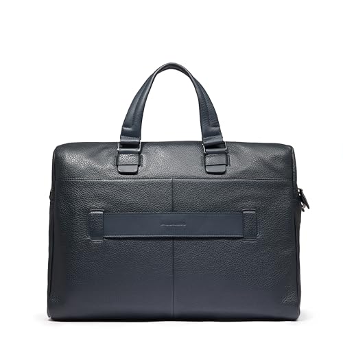 Piquadro Mens Blue Leather Work Bag Briefcase