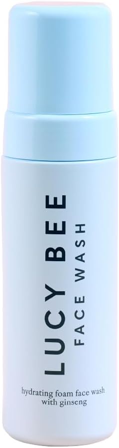 Lucy Bee Hydrating Foam Face Wash for Men & Women, Certified Natural Daily Face Wash with Ginseng, Dermatologist Approved for Sensitive Skin, Safe for Teen Skin, Quick & Easy To Use, 150ml