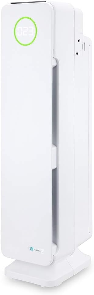 PureMate Smart Air Purifier with Ioniser - Auto Mode, Air Quality Monitor, Display Off, Quiet Air Filter for Allergies Removes Allergen Allergies, Dust, Mold, Pets, Smokers, Cooking