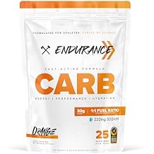 Axe & Sledge Endurance Carb Powder Sports Drink Mix for Endurance Athletes Fast-Absorbing 1:1 Carbohydrate Fuel, 30g Carbs, 220mg Sodium, Orange Flavor, 25 Servings
