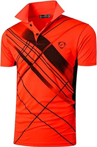 Mens Golf Shirt Short Sleeve Quick Dry Sport Polo Tee Shirt T-Shirts Tshirt Tops Tennis Pickleball Badmintion LSL195