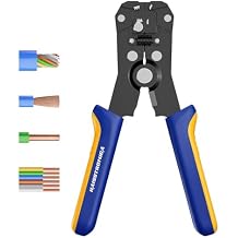 haisstronica Self-Adjusting Wire Stripper,2 in 1 Stripper/Cutter 6 inch Heavy Duty Automatic Wire for 10-24 AWG Stranded,Solid,Landscape Etc