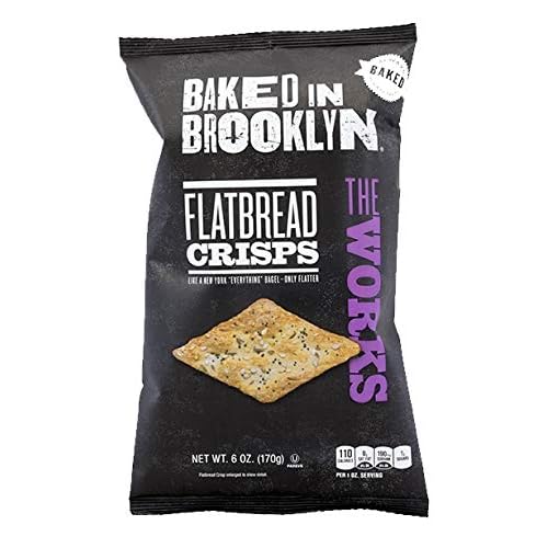 Baked in Brooklyn Flatbread Crisps,The Works, 6 oz (Pack of 2)
