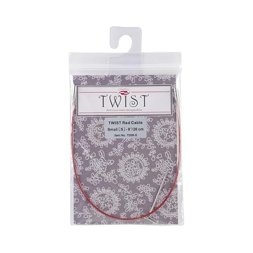ChiaoGoo 8-Inch Twist Lace Interchangeable Cables, Small, Red (7508-S)