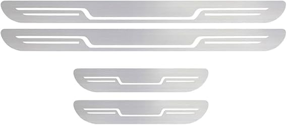 4 Pcs Stainless Steel Car Door Sill Strip for VW Polo Vivo I Sedan 2015 2016 2017, Welcome Pedal Scratch Protection Scuff Plate Entry Guard Edge Accessories,E/Silver