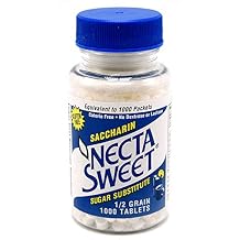 Necta Sweet Saccharin Tablets, 1/2 Grain, 1000 Tablet Bottle (Pack of 2)