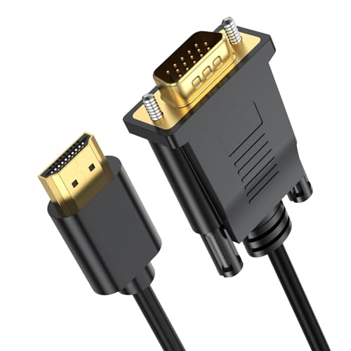 HDMI to VGA Cable 3.3 Feet, HDMI to VGA Cord Male to Male 1080P HD Video Cables Compatible for Computer, Desktop, Laptop, PC, Monitor, Projector, HDTV and More NOT Bidirectional