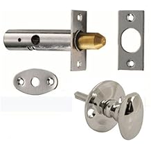 Polished Chrome Oval Thumturn with Security Rack Bolt/Star Door Lock Set Pack