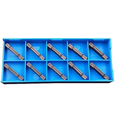 GBJ MGMN250-M Carbide Grooving Inserts 2.5mm Wide Grooving Carbide Inserts Lathe Cutter for MGEHR/MGIVR Lathe Grooving Cut-Off Tool (MGMN250-M/2.5mm Black)