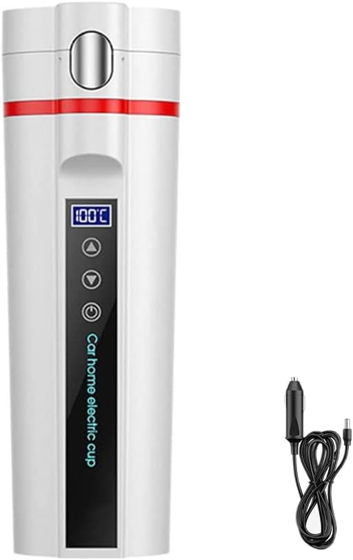 Car Heating Cup, Intelligent Temperature Control LCD Digital Display 450ml/15oz, Insulated Travel Coffee Mug Double Wall Vacuum Insulated Tumbler for Coffee, Tea & Drinks