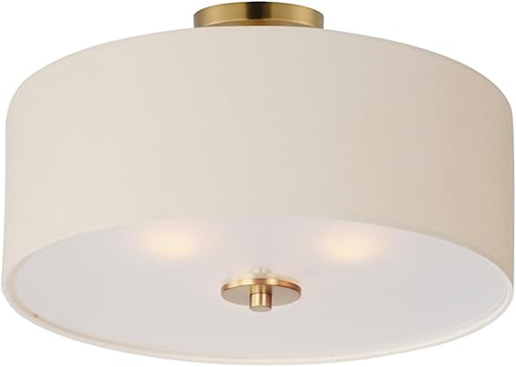 Maxim Lighting Bongo 3-Light Semi-Flush Mount Ceiling Light | Natural Aged Brass Finish | Contemporary Semi-Flush Mount for Foyers and Bedrooms | Semi-Flush Ceiling Mount | 10014OMNAB