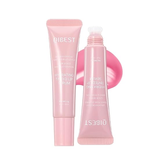 Tinted Lip Serum Gloss Hydrating Lip Plumper with Natural Shine | Nourishing Jelly Lip Tint for Soft, Full Lips | Non-Sticky, Long-Lasting Color, Moisturizing Lip Makeup (01# Cherry Blossom)