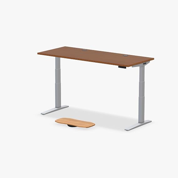 UPLIFT DESK Dark Bamboo (72 x 30 inch) Standing Desk 2-Leg V3 Adjustable Stand Up C-Frame (Gray), Advanced Keypad, Wire Grommets, Wire Tray, Rocker Board