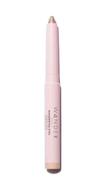 Wander Beauty Wandering Eyes Shadow Stick - Champagne Wishes (Champagne Shimmer) - Smudge & Crease Free Cream Eyeshadow With Tamarind & Jojoba Oil - Illuminate, Line & Define - .05 oz