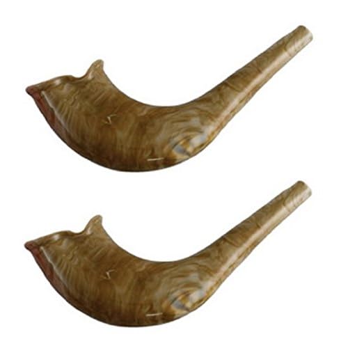 Toy Shofar With Whistle, 2 Pack - Brown Plastic
