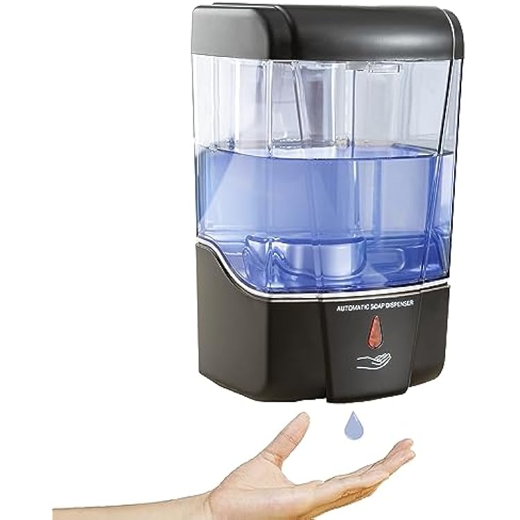Automatic Sensor Soap Dispenser Wall Mount Black, Touchless Induction Hand Sanitizer Dispenser for Bathroom with Gel or Liquid, 20 Oz