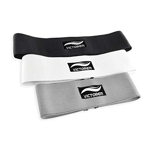Victorem Resistance Hip Booty Bands Set - Fabric Bands for Glutes and Legs Exercise - with Digital Workout Guide