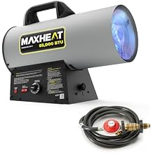 InoKraft Maxheat MH125 125,000 BTU Forced Air Propane Heater, Auto 25-95F On/OFF Control, Portable Garage/Shop Heater for Garages, Job Sites - 10ft Hose