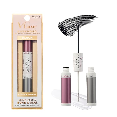 VLuxe DIY Eyelash Extension Bond & Seal Lash Adhesive Infused with Rosewater, Biotin, Vitamin E, Nourishing Water Resistant Lash Glue for All Day Wear for Extensions, Cluster, Individual False Lash