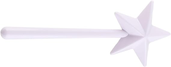 Salt and Pepper Wand Shakers, Magic Fairy Star Pentagram Shape Salt Dispenser, Refillable Removable One Light Hand Operation, Kitchen Accessories for Halloween and Christma (White)