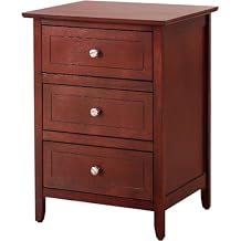 Glory Furniture Daniel 3 Drawer Nightstand in Cherry