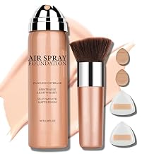 DAMUSI AirBrush Foundation Spray, Silky Flawless Coverage Magic Minerals Airbrush Foundation Mist Makeup for Smooth Radiant Skin, Breathable, Blendable Setting SprayFoundation-Natural/Warm Porcelain