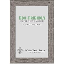 wallsthatspeak 15x26 Gray Barnwood Picture Frame for Posters Puzzles or Artwork, 2-Inch Wide Border Moulding Photo Frames