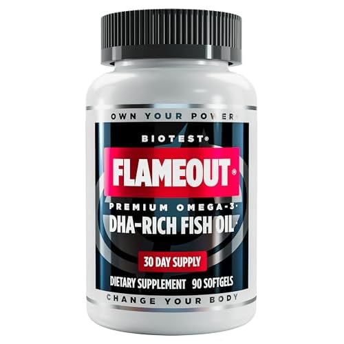 Biotest Flameout DHA-Rich Fish Oil - 4200 mg Omega-3 - Pharmaceutical Grade DHA & EPA - 90 Softgels 30 Day Supply