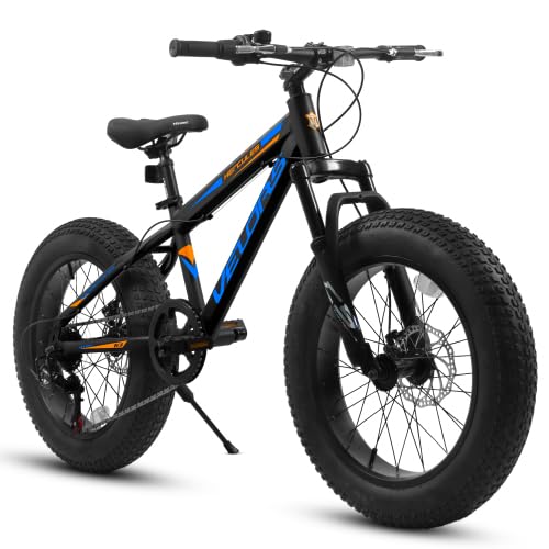 ECARPATEYE 20 Inch Fat Tire Bike Adult 7 Speed Mountain Bike, Dual Disc Brakes, High Carbon Steel Frame, Front Suspension, Mountain Buggy, City Commuter City Bicycle, Fat Tire Bicycle