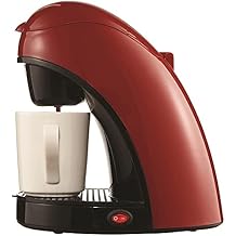 Brentwood TS-112R Single Cup Coffee Maker, 8.75 x 6.75 x 9.5-Inch, Red