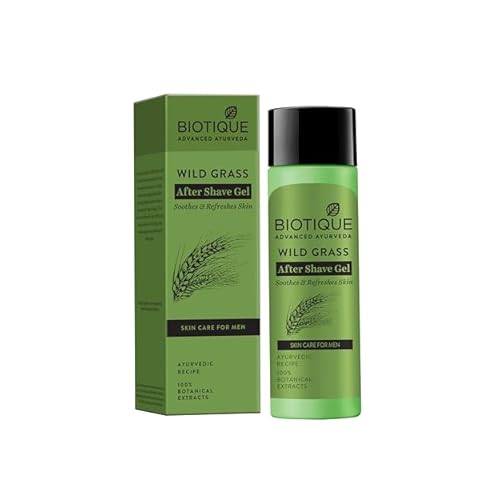 Biotique Bio Wild Grass A Soothing After Shave Gel for Men, 120ml i Eliminates Shave Bumps I 100% Natural & Organic