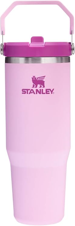 Stanley IceFlow Flip Straw Tumbler Pipetli Termos Bardak, 0.89 Litre, Kiraz Çiçeği (Cherry Blossom)