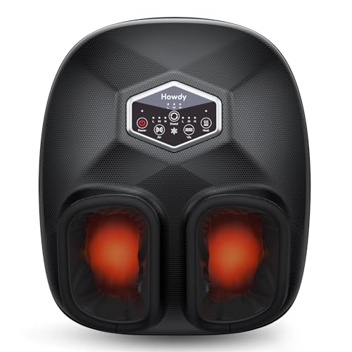 Howdy Foot Massager Machine with Heat for Plantar Fasciitis [2026 Upgraded], Heated Shiatsu Feet Massager for Neuropathy, Gift for Women Men Mom Dad